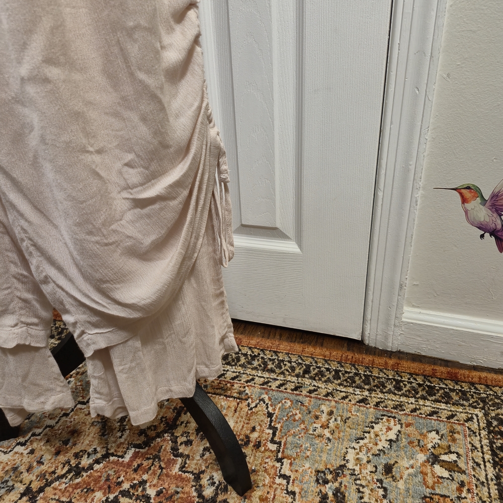 Chic 100% Cotton Wide-Leg Cream/Nude Culotte/Pants Size M Bohemian Flowy - Picture 3 of 7